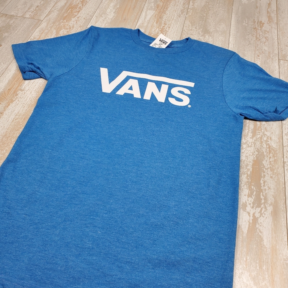 Vans Kids Classic Logo Tee Blue - Picture 2 of 4